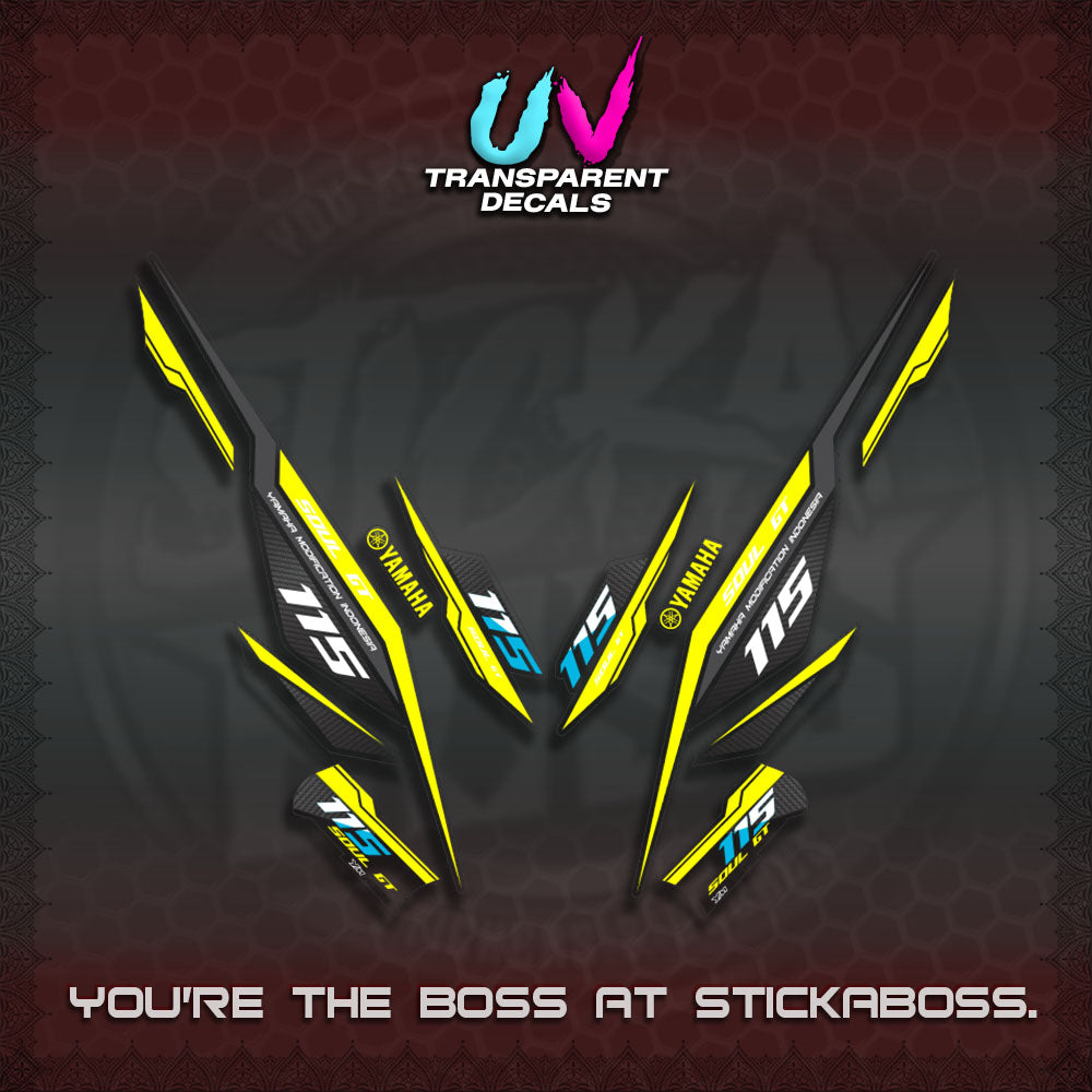 【PREMIUM UV PRINT】TRANSPARENT MIO SOUL I 115 GT INDO DECALS(0002 DESIGN)STICKER DECALS By STICKABOSS