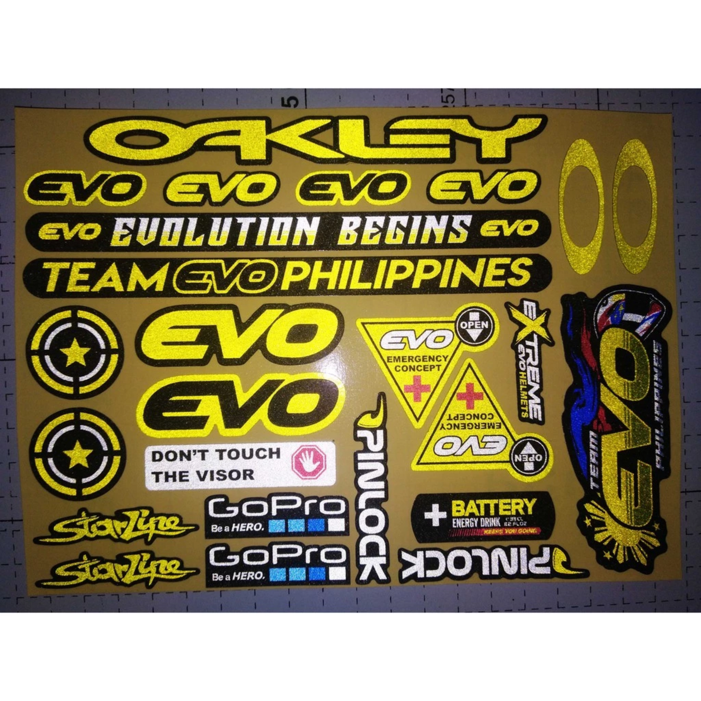 EVO REFLECTORIZED HELMET VISOR STICKERS【DIFFERENT COLORS / THICKER QUALITY / HD PRINTOUT】