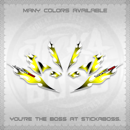CLICK 125 V4 FOR WHITE VARIO DECALS (2026 MOTIF FLAME 1 TONE)STICKER DECALS By STICKABOSS