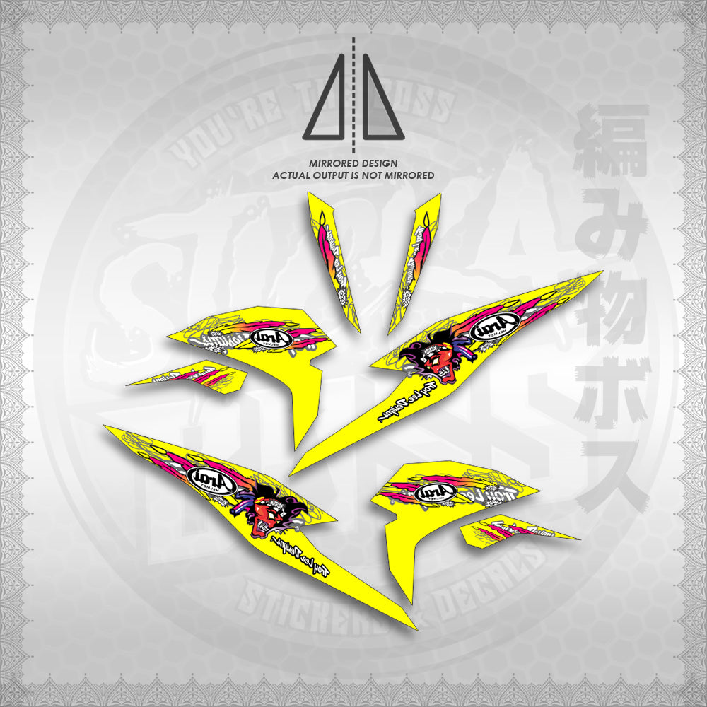 STICKER DECALS for BEAT FI V3 (ARAI APACHE STRIPPING) By STICKABOSS (SOFIE LAMINATED WATERPROOF)