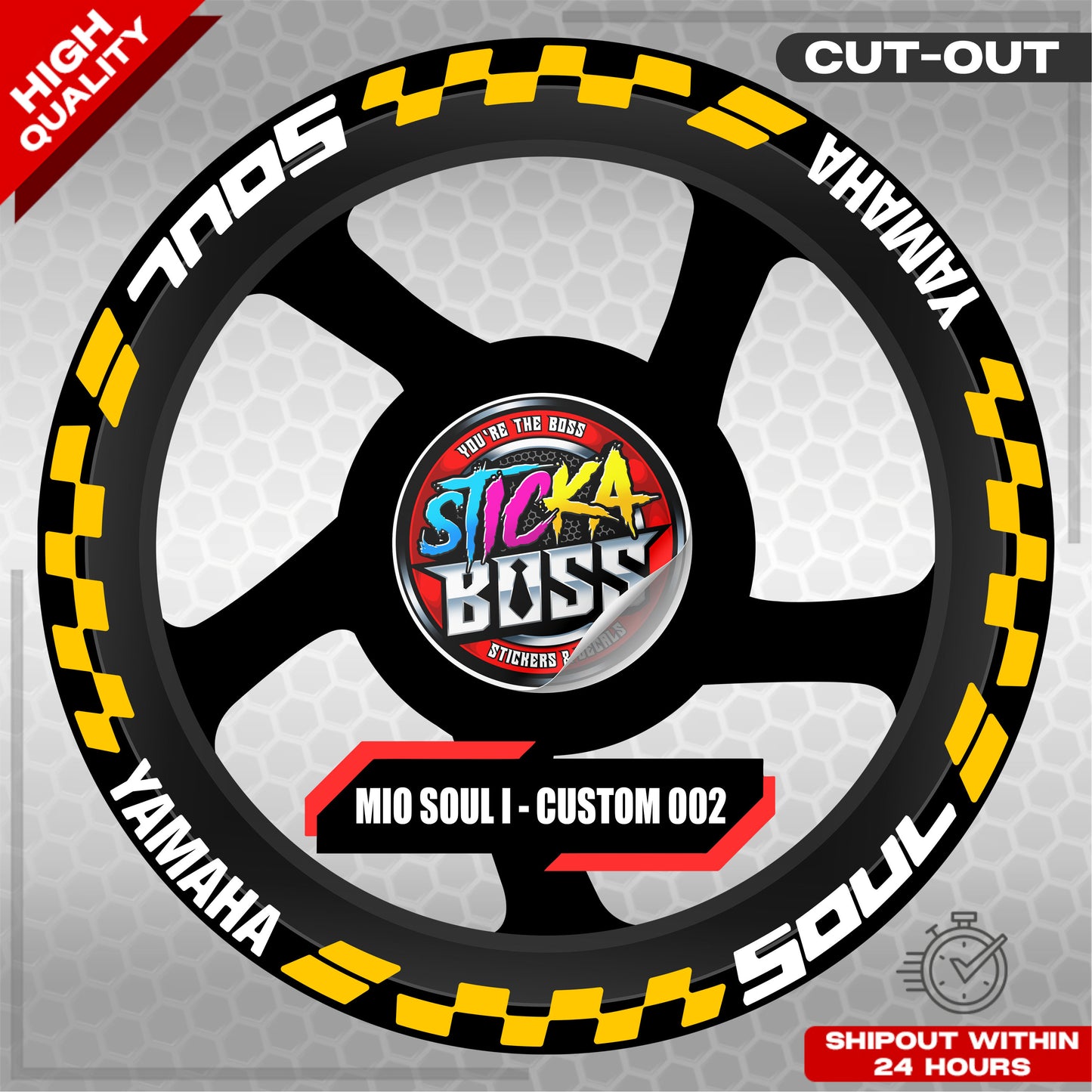 MIO SOUL I 125 MAGS STICKER SET  ( 2 MAGS ) - CUSTOM 002 | VINYL WATERPROOF CUT-OUT DECALS