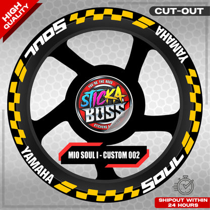 MIO SOUL I 125 MAGS STICKER SET  ( 2 MAGS ) - CUSTOM 002 | VINYL WATERPROOF CUT-OUT DECALS
