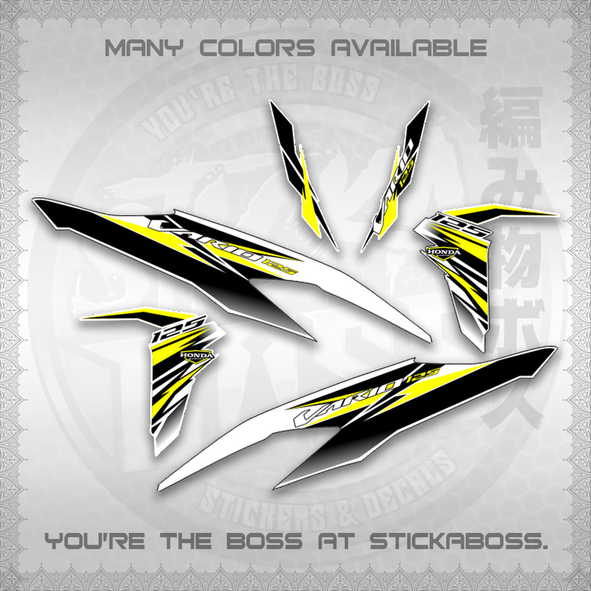 CLICK 125 V2 MALAY INDO CONCEPT ( FOR WHITE VARIO STRIPING SLASH ) STICKER DECALS By STICKABOSS