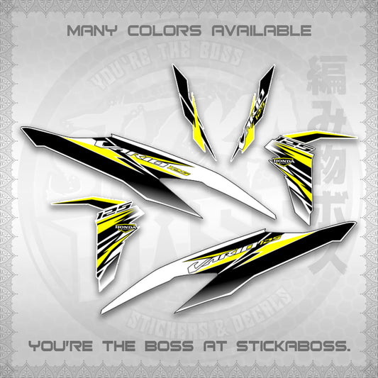 CLICK 125 V2 MALAY INDO CONCEPT ( FOR WHITE VARIO STRIPING SLASH ) STICKER DECALS By STICKABOSS