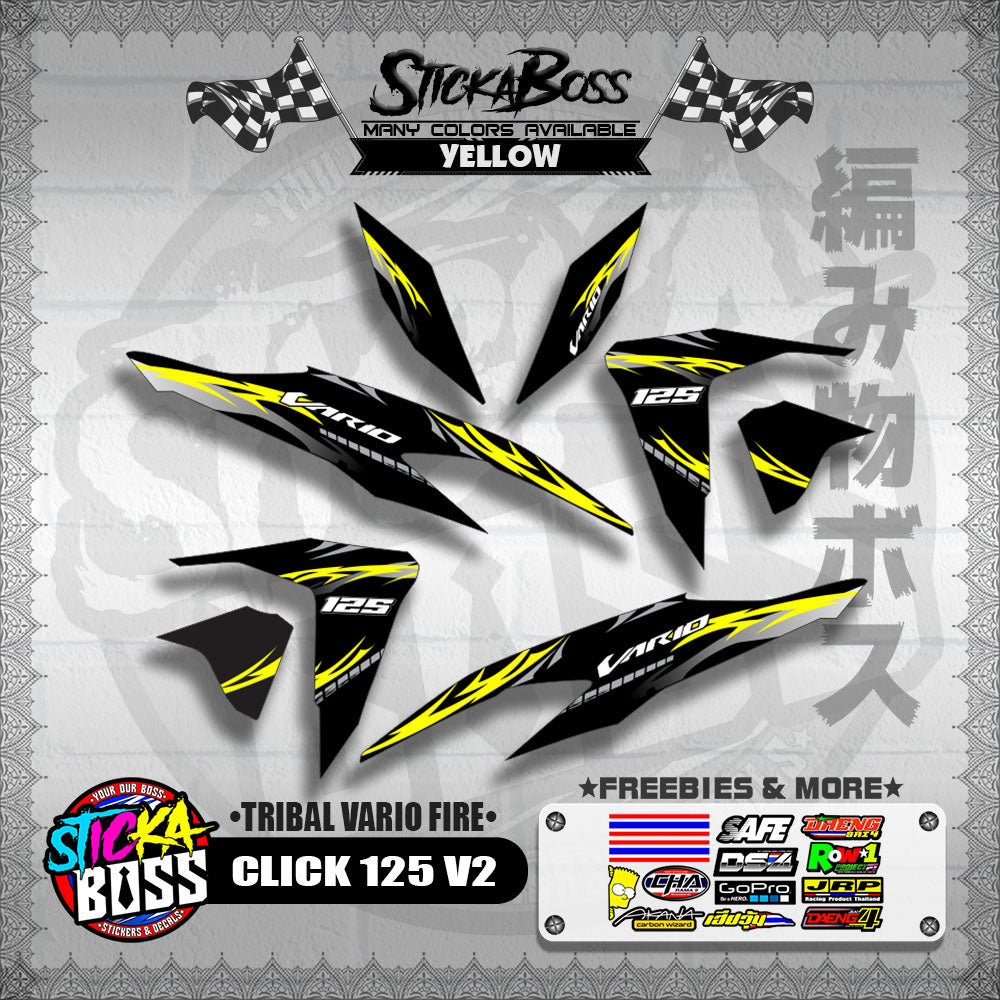 CLICK 125 V2 DECALS ( TRIBAL VARIO FIRE ) 【WITH FREEBIES】