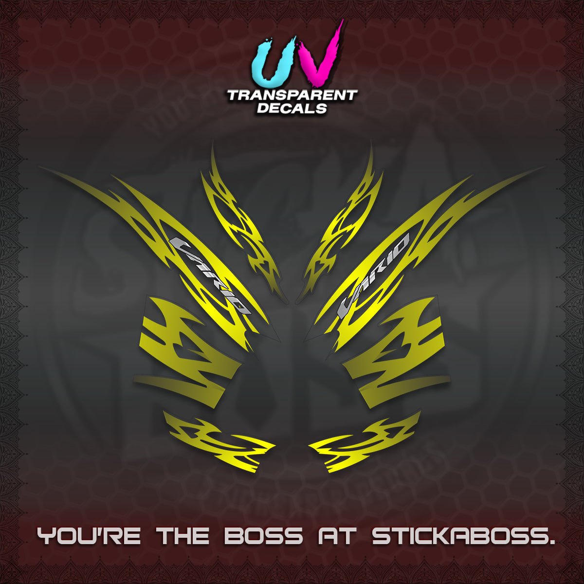 CLICK 125 V2 INDO STRIPING UV TRANSPARENT DECALS (2026 NUSANTARA MOTIF) STICKER DECALS By STICKABOSS