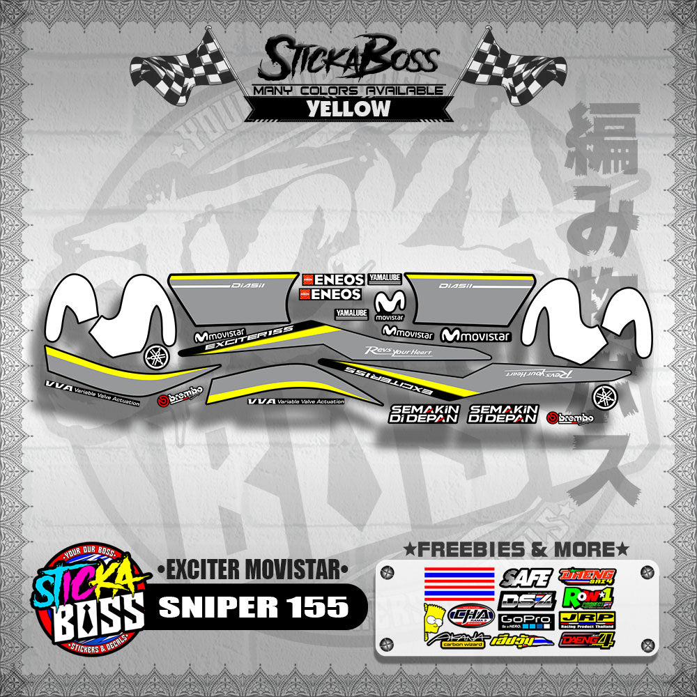 SNIPER 155 DECALS ( EXCITER MOVISTAR )【WITH FREEBIES】