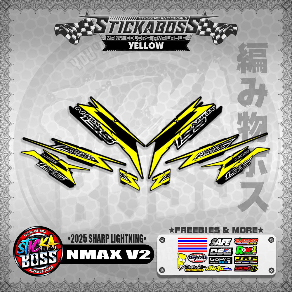 NMAX V2 INDO STICKER DECALS ( 2025 SHARP LIGHTNING )【WITH FREEBIES】