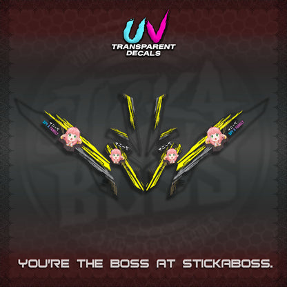 【PREMIUM UV PRINT】TRANSPARENT CLICK V3   DECALS (ANYA MOTIF DESIGN)STICKER DECALS By STICKABOSS