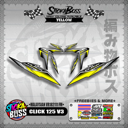 CLICK 125 V3 DECALS ( MALAYSIAN VR182111 FM )【WITH FREEBIES】