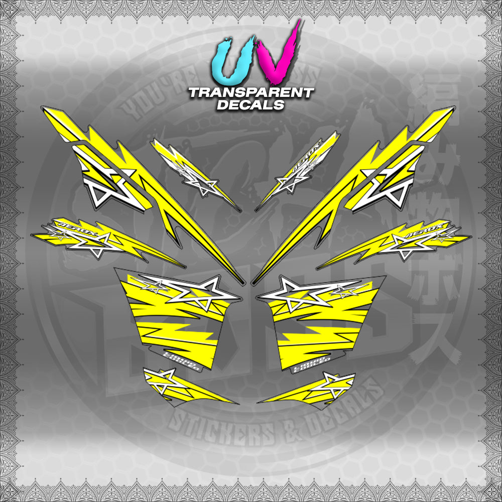 【PREMIUM UV PRINT】TRANSPARENT AEROX V3 ALPHA TURBO INDO (AV3STST01)【WITH FREEBIES】