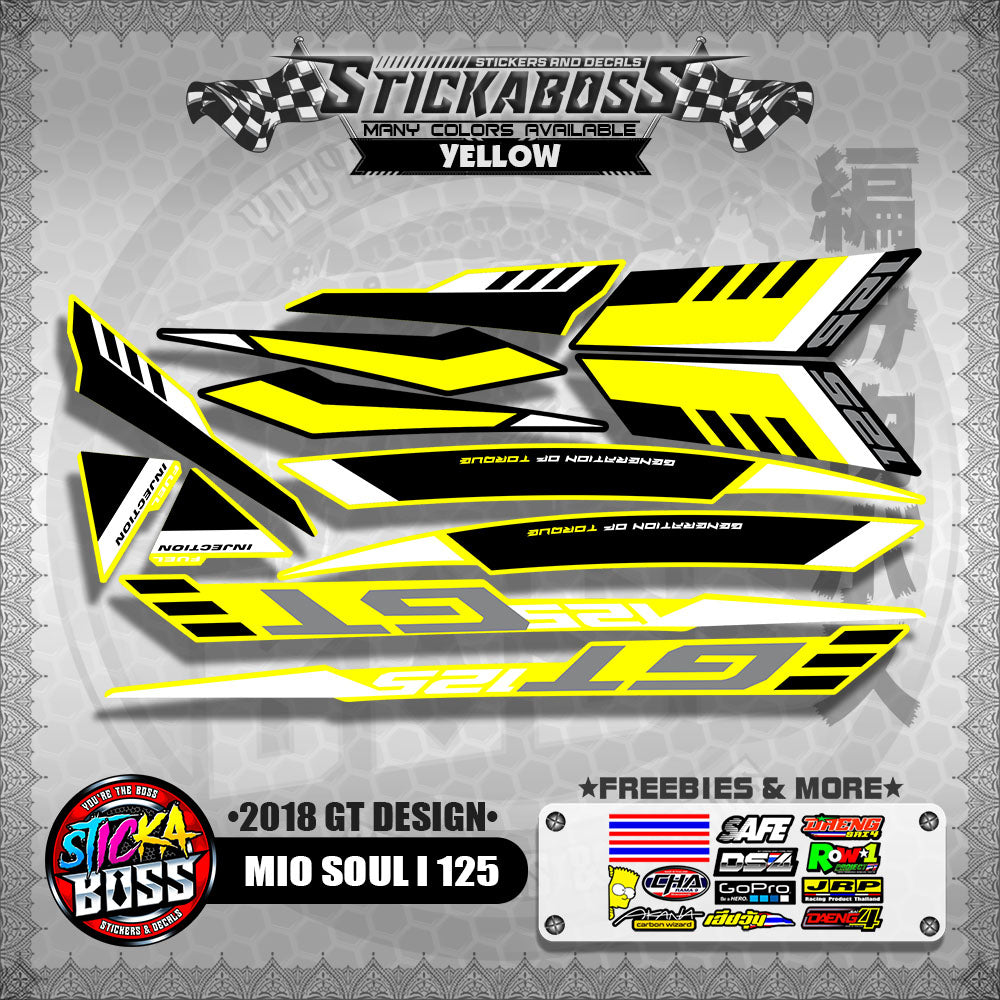 MIO SOUL i 125 DECALS ( 2018 GT DESIGN ) 【WITH FREEBIES】