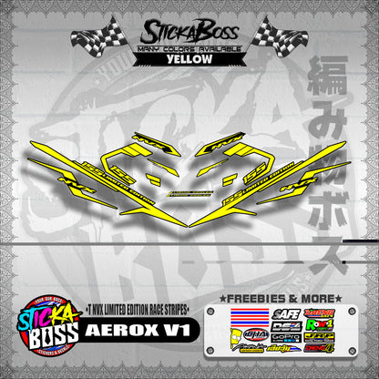 AEROX V1 DECALS ( NVX LIMITED EDITION RACE STRIPES )【WITH FREEBIES】