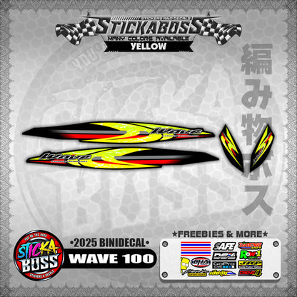 WAVE 100 STICKER DECALS ( 2025 BINIDECAL )【WITH FREEBIES】