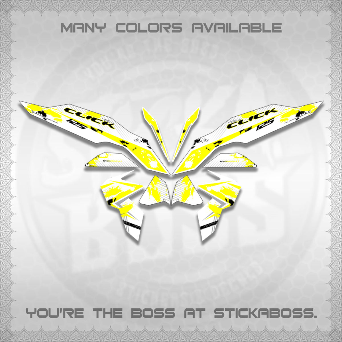 CLICK V3 MALAY FOR WHITE DECALS (HITAM STRIPING 03 MOTIF)STICKER DECALS By STICKABOSS
