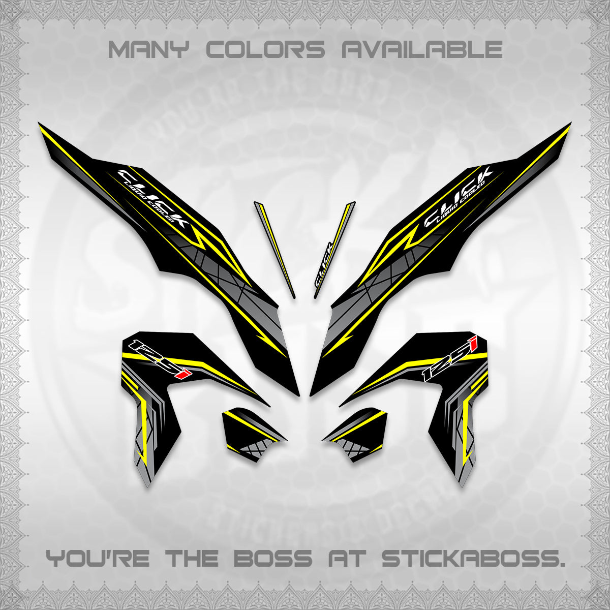 CLICK 125 V3 DECALS (2023 SIMPLE STRIPE DESIGN) STICKER DECALS By STICKABOSS