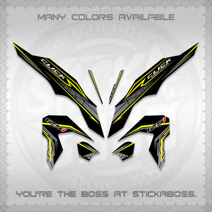 CLICK 125 V3 DECALS (2023 SIMPLE STRIPE DESIGN) STICKER DECALS By STICKABOSS