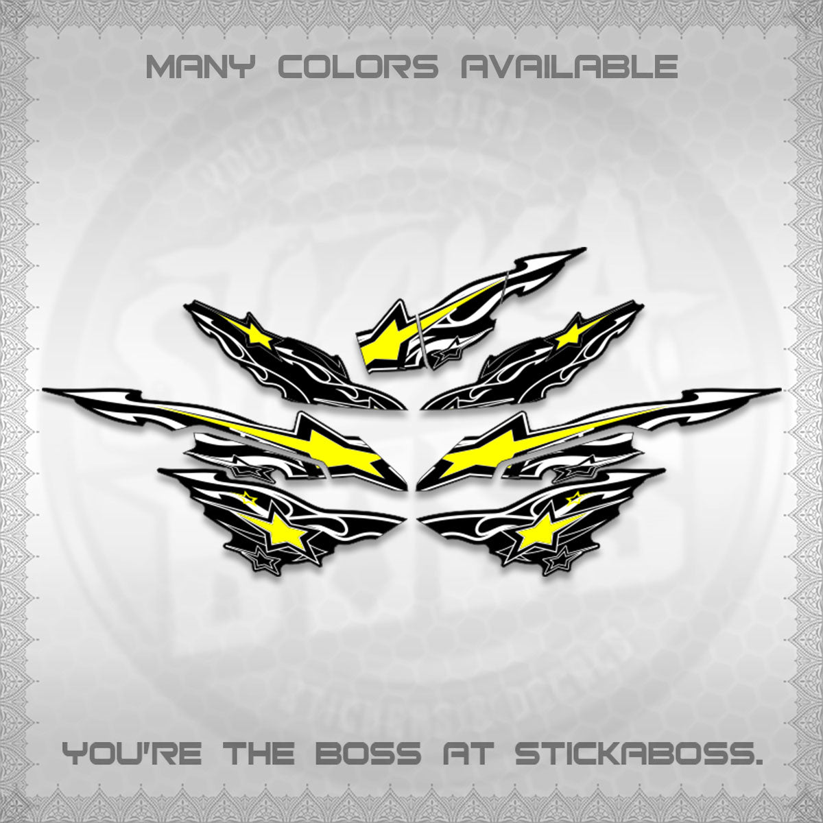 AEROX  V3 INDO DECALS (0005 RISING STAR)STICKER DECALS By STICKABOSS
