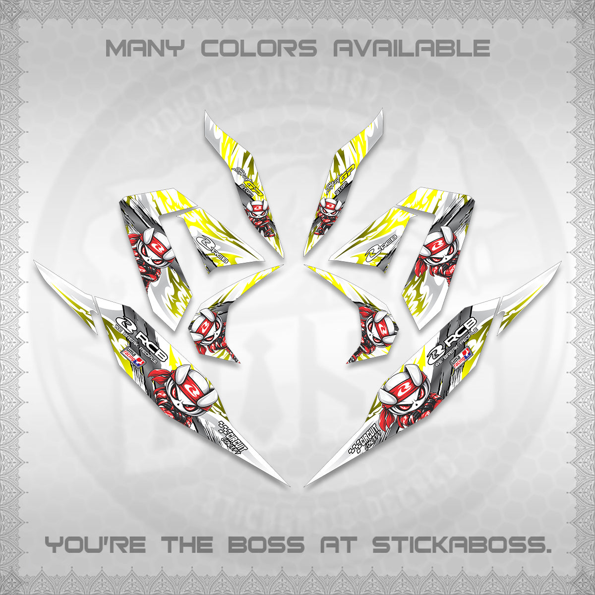 CLICK 125 V4 FOR WHITE DECALS (2026 NEW RCB 2.0 DESIGN) STICKER KITS BY STICKABOSS