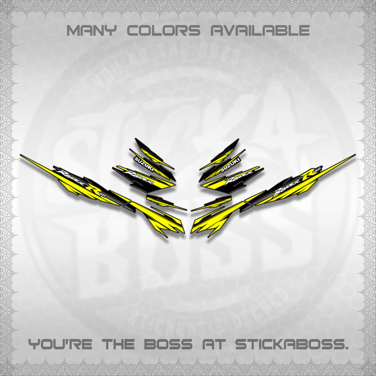 RAIDER 150 FI SATRIA DECALS (MINIMALIST 0016 DESIGN)STICKER DECALS By STICKABOSS
