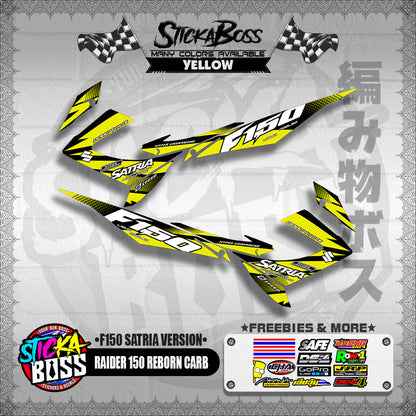 RAIDER 150 REBORN CARB DECALS ( F150 SATRIA VERSION )【WITH FREEBIES】