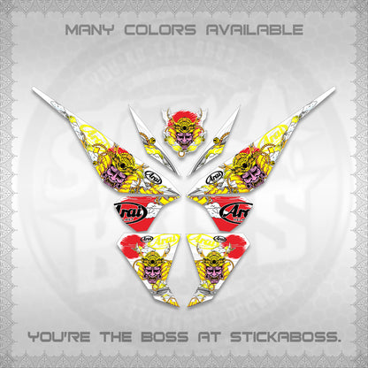 CLICK 125 V1 VARIO FOR WHITE DECALS (2026 NEW SAMURAI MOTIF) STICKER KITS BY STICKABOSS