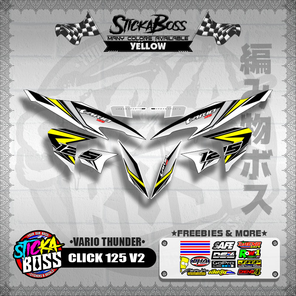 CLICK 125 V2 DECALS ( VARIO THUNDER )【WITH FREEBIES】