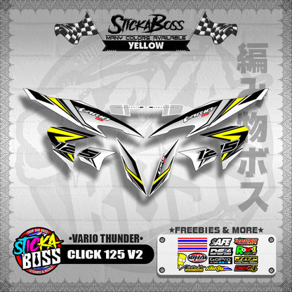 CLICK 125 V2 DECALS ( VARIO THUNDER )【WITH FREEBIES】