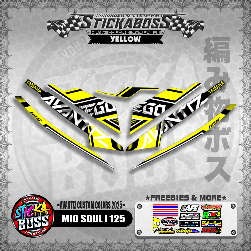 MIO SOUL I 125 STICKER DECALS ( AVANTIZ CUSTOM COLORS 2025 )【WITH FREEBIES】