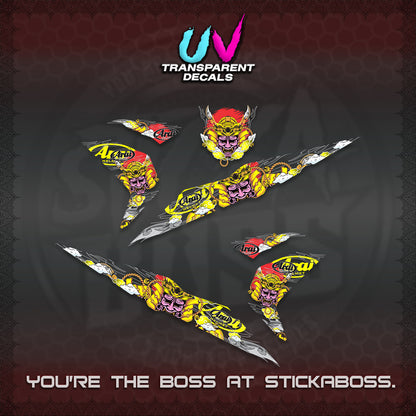 BEAT FI V2 INDO UV TRANSPARENT DECALS (2026 NEW SAMURAI MOTIF) STICKER KITS BY STICKABOSS