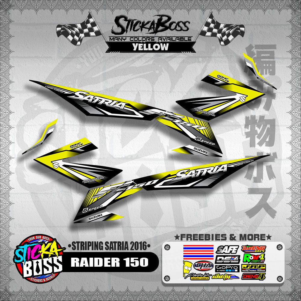 RAIDER 150 DECALS ( STRIPING SATRIA 2016 ) [ PREMIUM GLOSSY LAMINATED ]【WITH FREEBIES】