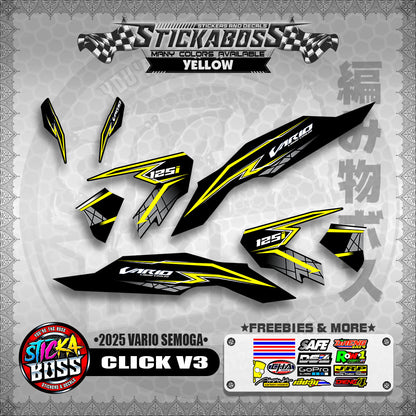 CLICK V3 INDO STICKER DECALS ( 2025 VARIO SEMOGA  )【WITH FREEBIES】