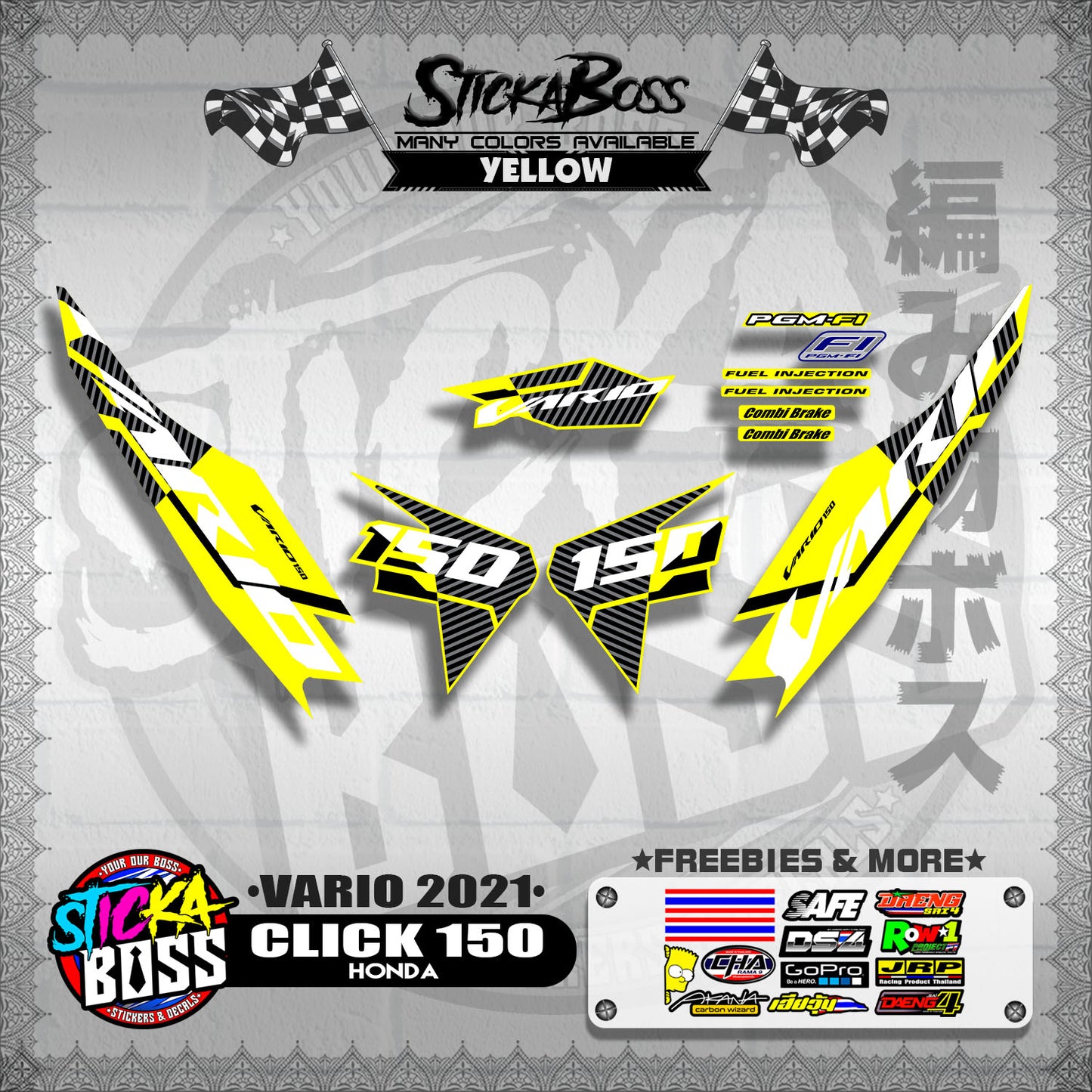 CLICK 150 V2 DECALS ( VARIO 2021 )【WITH FREEBIES】