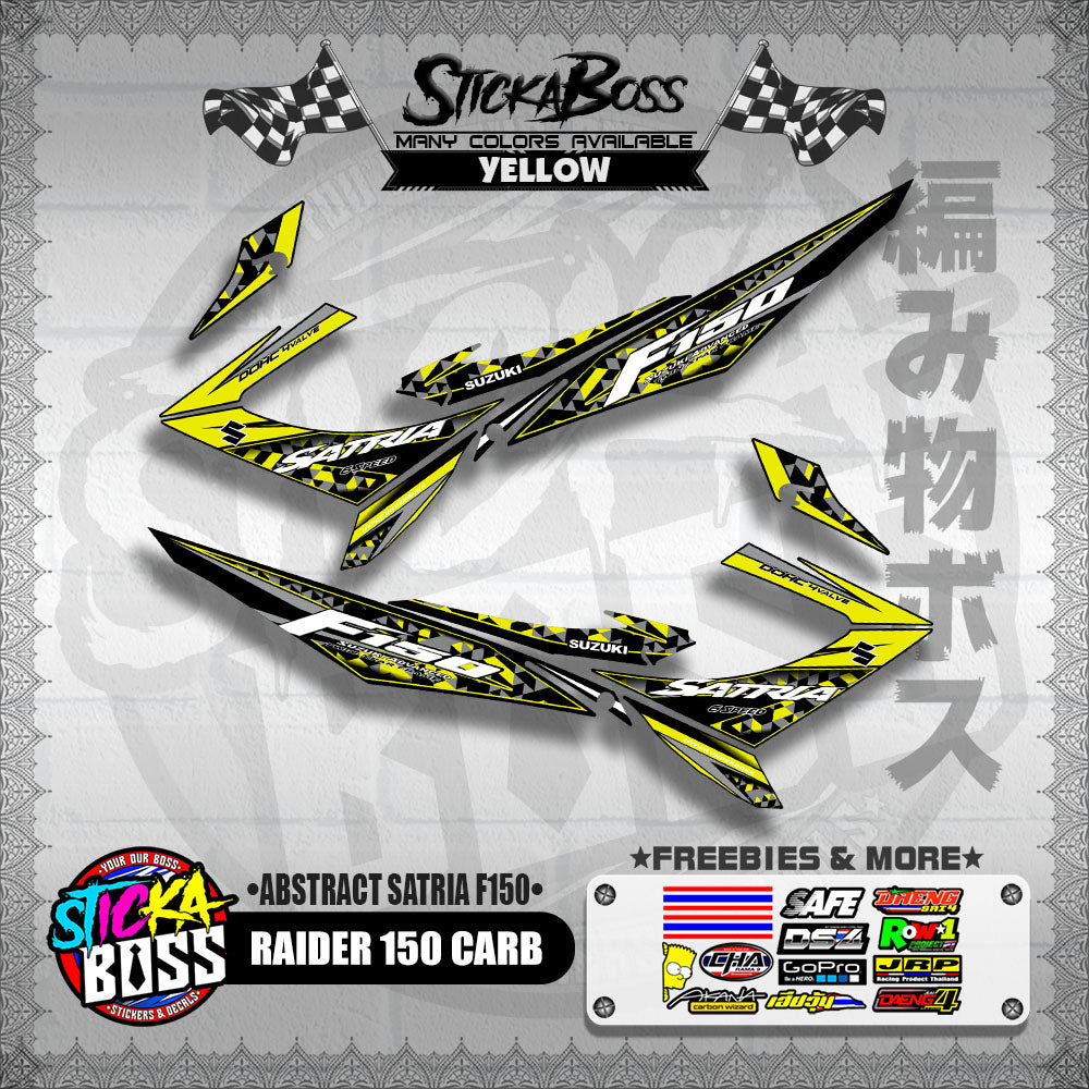 RAIDER 150 CARB DECALS ( ABSTRACT SATRIA F150 ) [ PREMIUM GLOSSY LAMINATED ]【WITH FREEBIES】