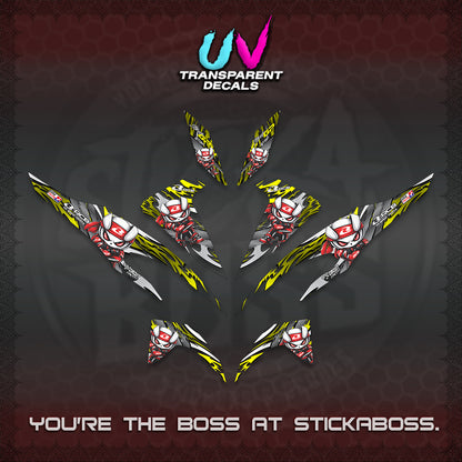 CLICK 125 V2 UV TRANSPARENT DECALS (2026 NEW RCB 2.0 DESIGN) STICKER KITS BY STICKABOSS