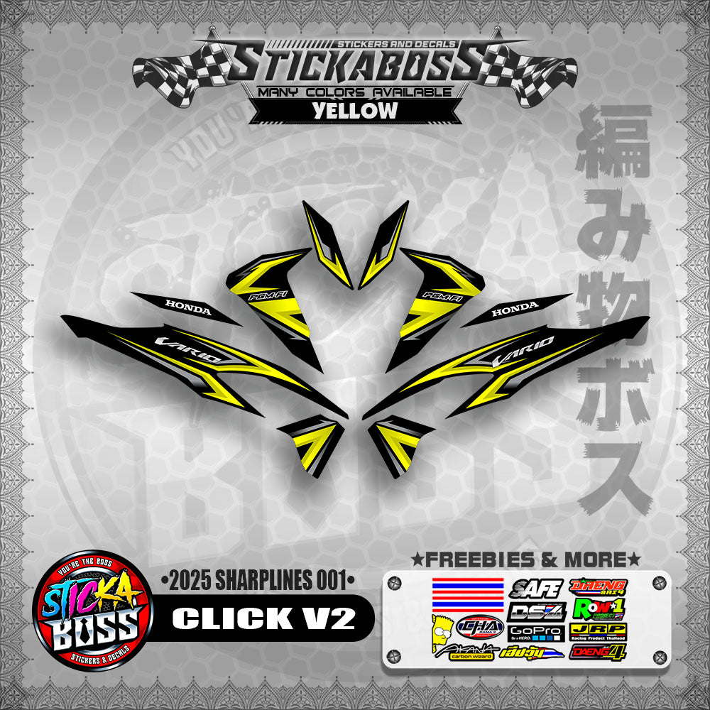 CLICK V2 INDO STICKER DECALS ( 2025 SHARPLINES 001 )【WITH FREEBIES】