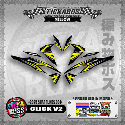CLICK V2 INDO STICKER DECALS ( 2025 SHARPLINES 001 )【WITH FREEBIES】