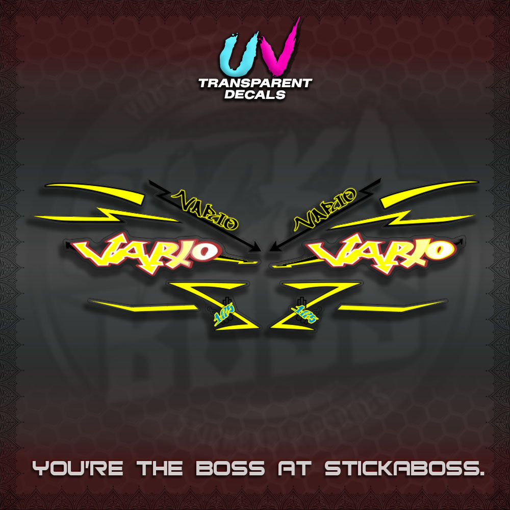 CLICK V2 INDO/MALAY UV TRANSPARENT VARIO DECALS (GRAFITY VARIO MOTIF)STICKER DECALS By STICKABOSS