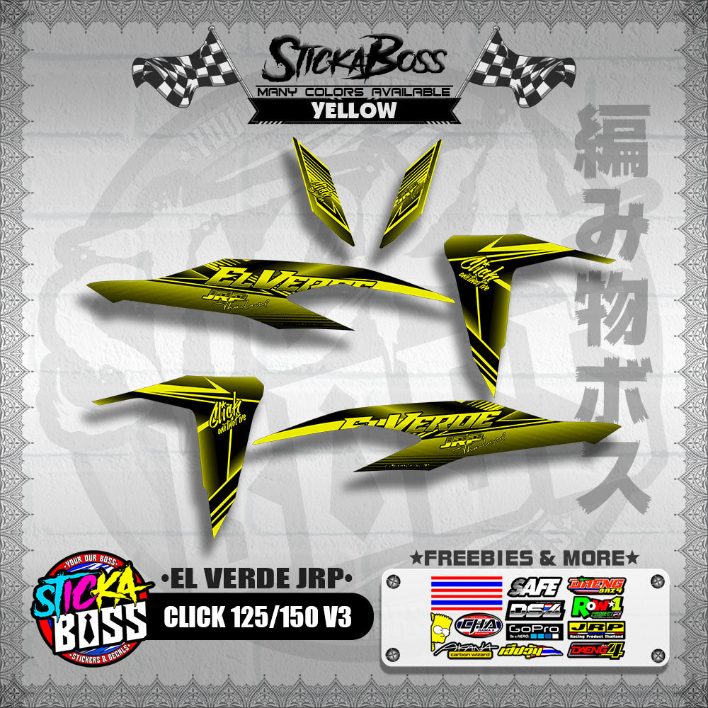 CLICK 125 / 150 V3 DECALS ( EL VERDE JRP )【WITH FREEBIES】