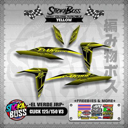 CLICK 125 / 150 V3 DECALS ( EL VERDE JRP )【WITH FREEBIES】