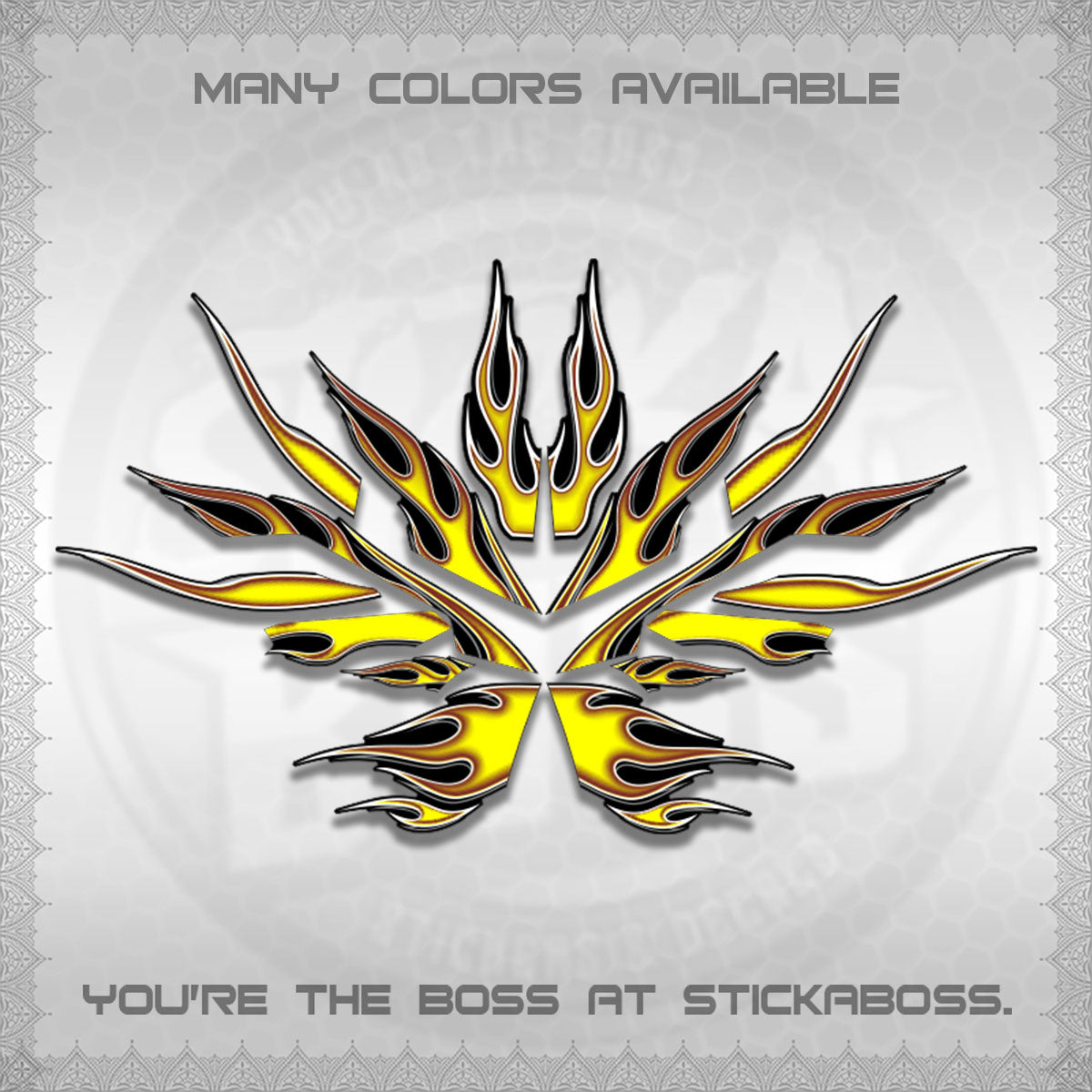 AEROX V3 ALPHA TURBO DECALS (2026 LED FIRE MOTIF)STICKER DECALS By STICKABOSS