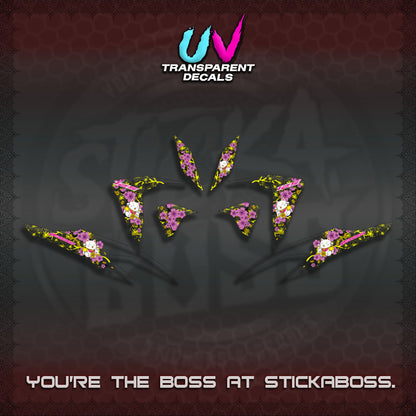【PREMIUM UV PRINT】TRANSPARENT  CLICK 125 V2 DECALS (LUCKY CAT SAKURA STRIPING)By STICKABOSS