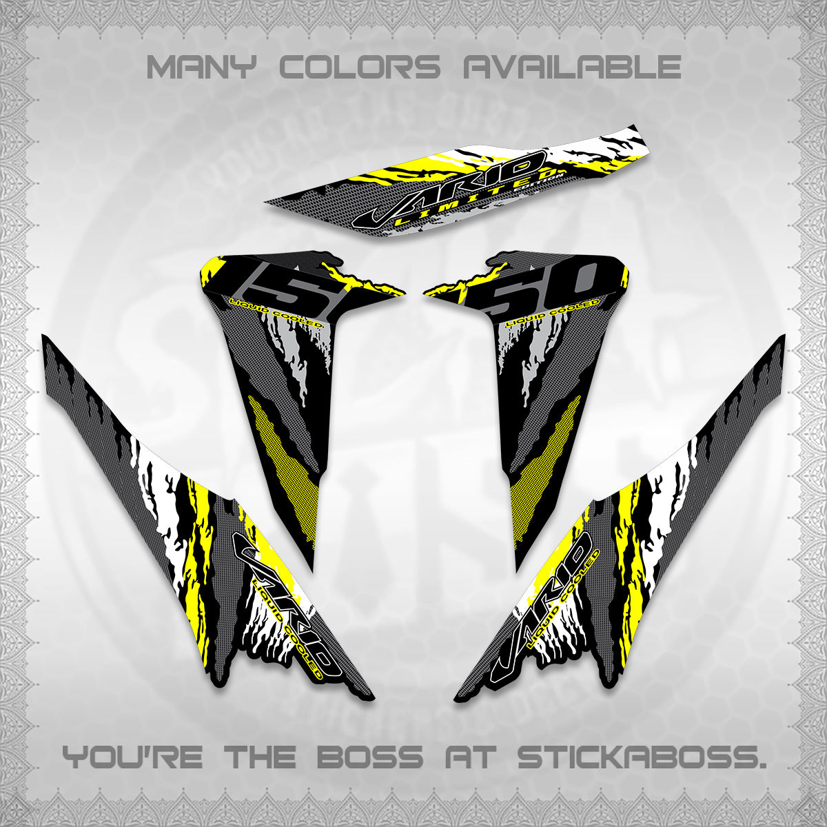 CLICK 150 V2 VARIO DECALS (2022 SPECIAL SPLASH DESIGN) STICKER KITS BY STICKABOSS