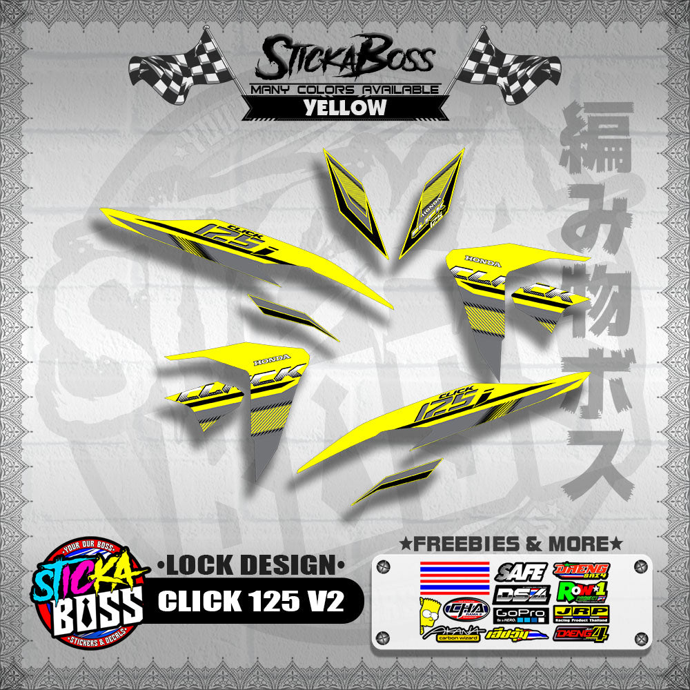 CLICK 125 V2 DECALS ( LOCK DESIGN )【WITH FREEBIES】