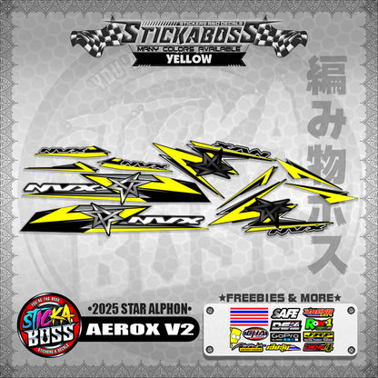 AEROX V2 INDO STICKER DECALS ( 2025 STAR ALPHON )【WITH FREEBIES】