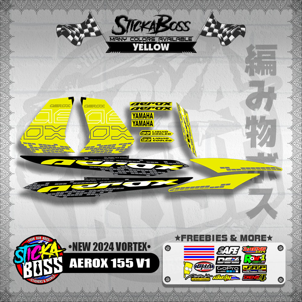 AEROX 155 V1 DECALS ( NEW 2024 VORTEX )【WITH FREEBIES】