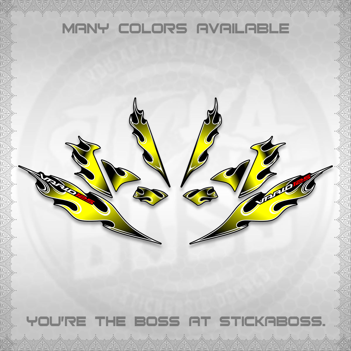 CLICK 125 V4 VARIO DECALS (2026 MOTIF FLAME 1 TONE)STICKER DECALS By STICKABOSS