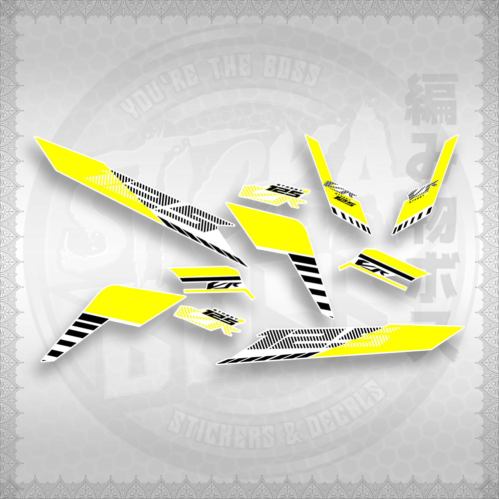 STICKER DECALS for CLICK 125 V3 (CV3VRSTDEFOWH) By STICKABOSS (SOFIE LAMINATED)