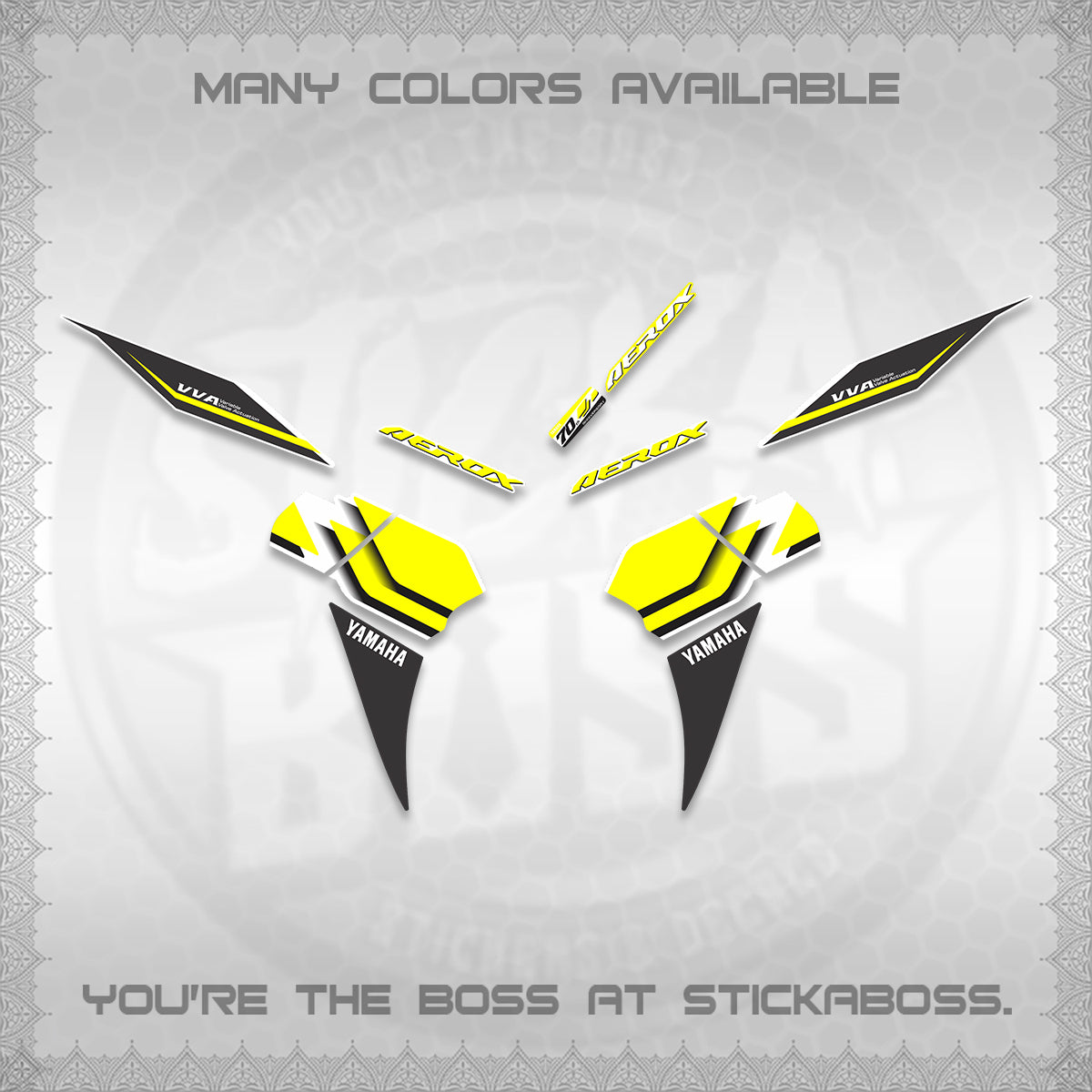AEROX V2 DECALS (70th ANNIVERSARY DESIGN) STICKER DECALS By STICKABOSS (Copy) (Copy) (Copy) (Copy) (Copy)