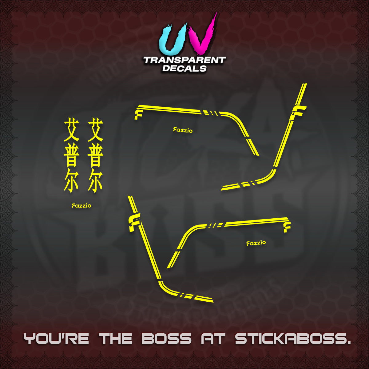 FAZZIO UV TRANSPARENT DECALS (2026 JAPAN LINES) STICKER KITS BY STICKABOSS